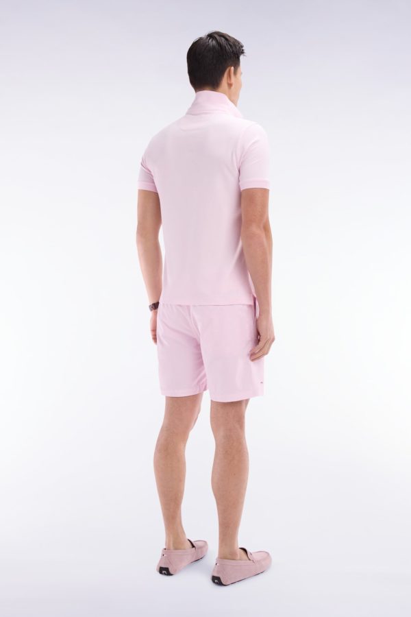 Short À Taille Élastique En Coton Stretch Uni Rose Eden Park – Image 3