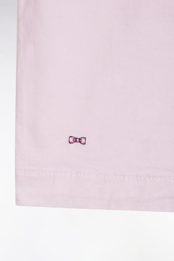 Short À Taille Élastique En Coton Stretch Uni Rose Eden Park – Image 5