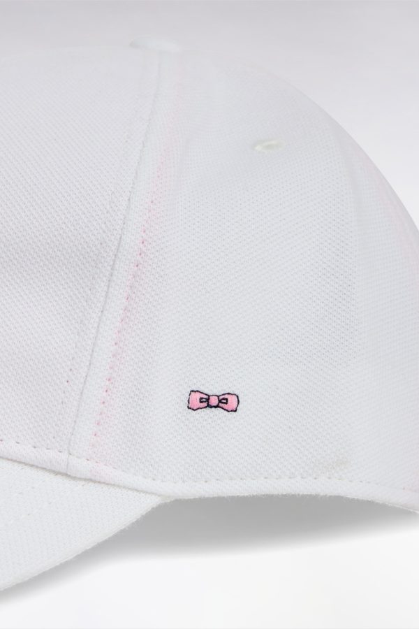 Casquette Unie En Piqué Coton Blanc Broderie Nœud Papillon Eden Park – Image 3