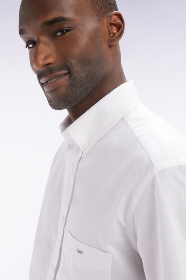 Chemise À Manches Courtes En Coton Blanc Coupe Droite Eden Park – Image 4