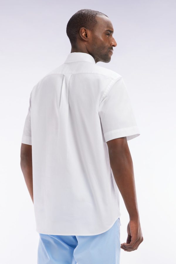 Chemise À Manches Courtes En Coton Blanc Coupe Droite Eden Park – Image 3