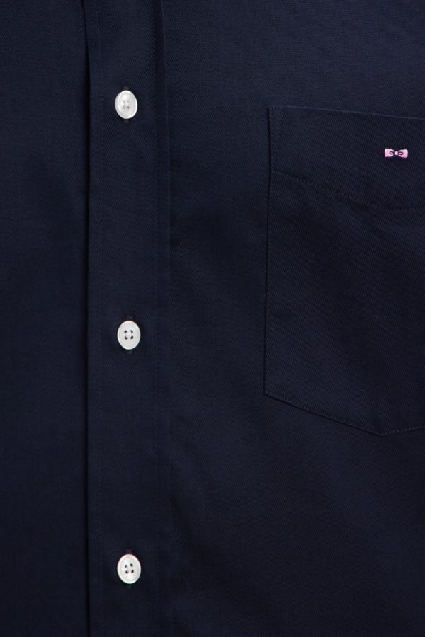 Chemise À Manches Courtes En Coton Marine Coupe Droite Eden Park – Image 4