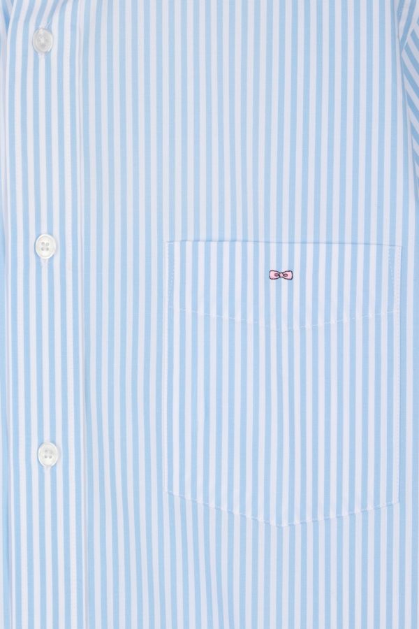 Chemise À Manches Courtes En Coton Rayé Ciel Coupe Droite Eden Park – Image 5