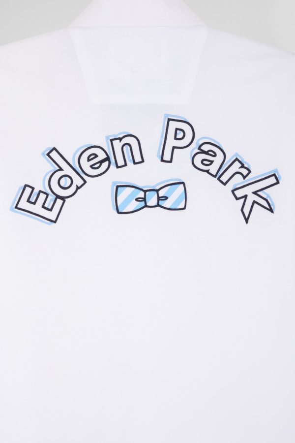Chemise À Manches Courtes En Coton Blanc Broderie Eden Park Coupe Droite Eden Park – Image 5