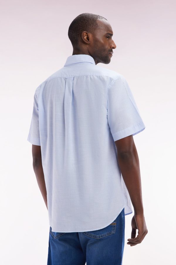 Chemise À Manches Courtes En Coton Ciel Coupe Droite Eden Park – Image 3