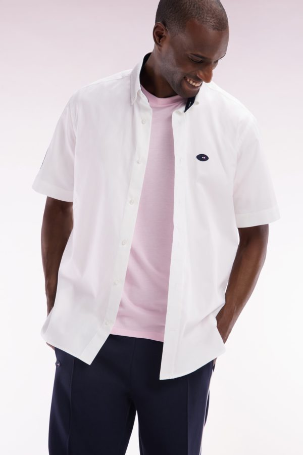 Chemise À Manches Courtes En Coton Blanc Xv De France Eden Park – Image 2