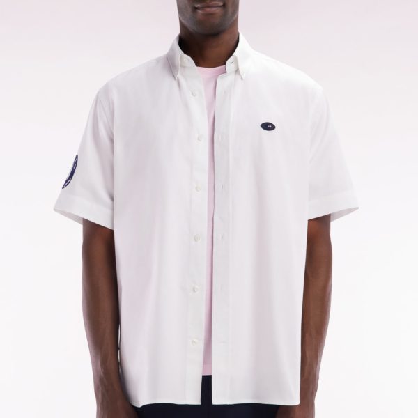 Chemise À Manches Courtes En Coton Blanc Xv De France Eden Park