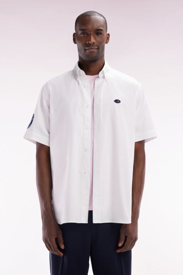 Chemise À Manches Courtes En Coton Blanc Xv De France Eden Park