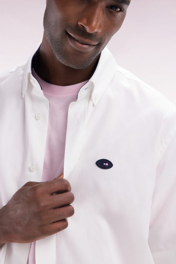 Chemise À Manches Courtes En Coton Blanc Xv De France Eden Park – Image 4