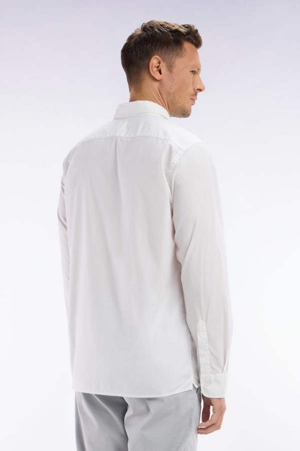 Chemise Unisexe En Coton Et Lyocell Stretch Blanc Coupe Droite Eden Park – Image 3