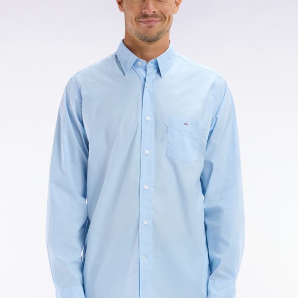 Chemise Unisexe En Coton Et Lyocell Stretch Ciel Coupe Droite Eden Park