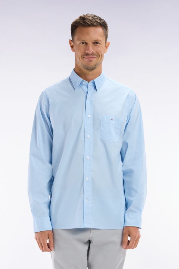 Chemise Unisexe En Coton Et Lyocell Stretch Ciel Coupe Droite Eden Park
