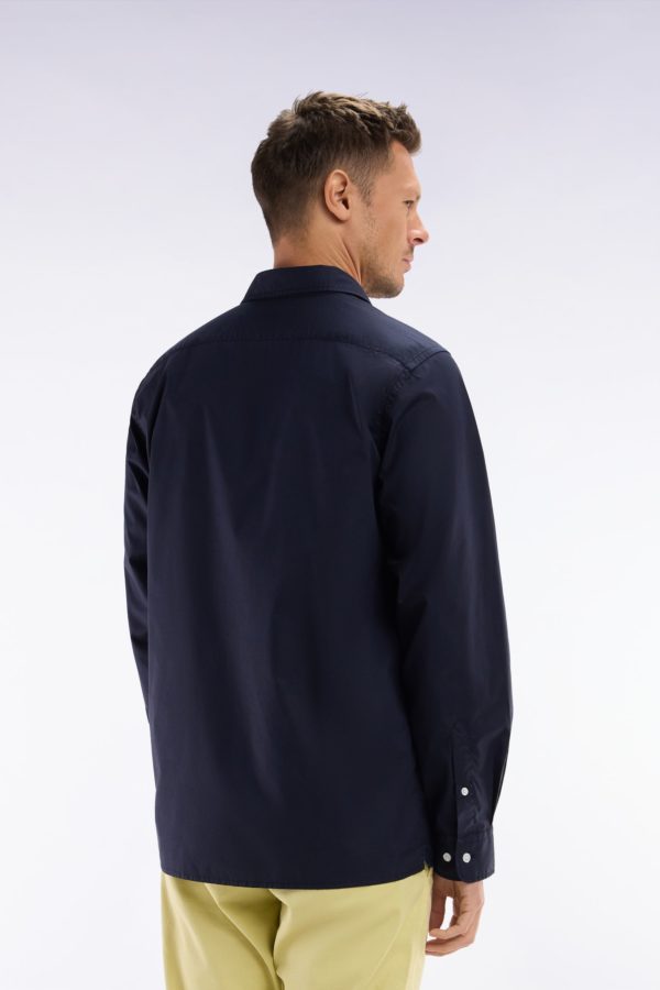 Chemise Unisexe En Coton Et Lyocell Stretch Marine Coupe Droite Eden Park – Image 3