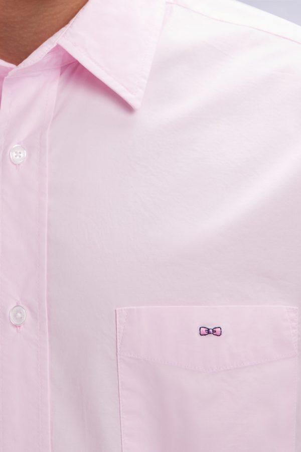 Chemise Unisexe En Coton Et Lyocell Stretch Rose Coupe Droite Eden Park – Image 4