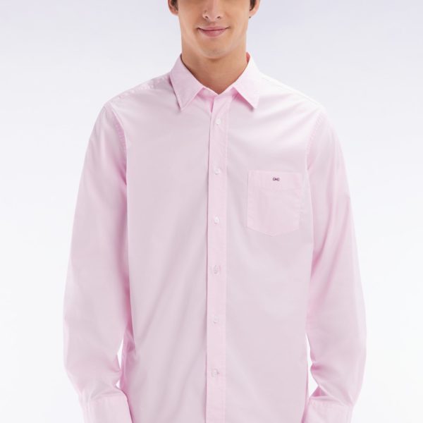 Chemise Unisexe En Coton Et Lyocell Stretch Rose Coupe Droite Eden Park