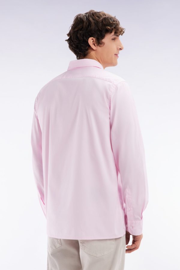 Chemise Unisexe En Coton Et Lyocell Stretch Rose Coupe Droite Eden Park – Image 3