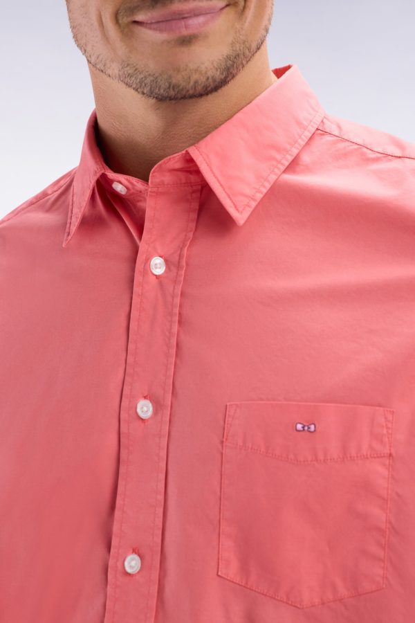 Chemise Unisexe En Coton Et Lyocell Stretch Saumon Coupe Droite Eden Park – Image 4