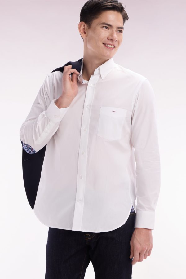 Chemise En Coton Blanc Coudière Coupe Droite Eden Park – Image 2