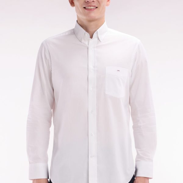 Chemise En Coton Blanc Coudière Coupe Droite Eden Park