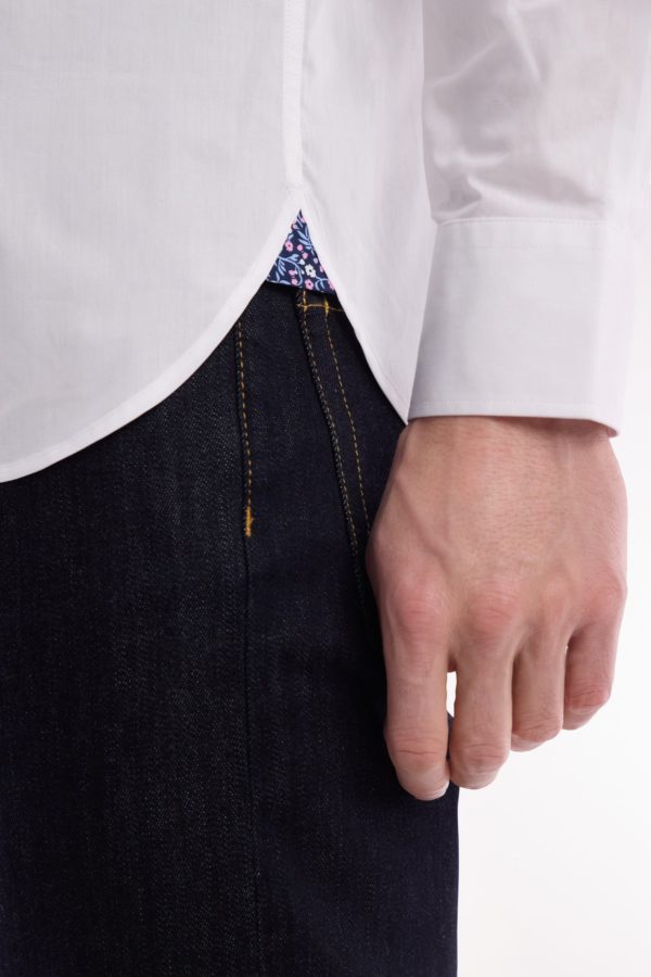 Chemise En Coton Blanc Coudière Coupe Droite Eden Park – Image 4