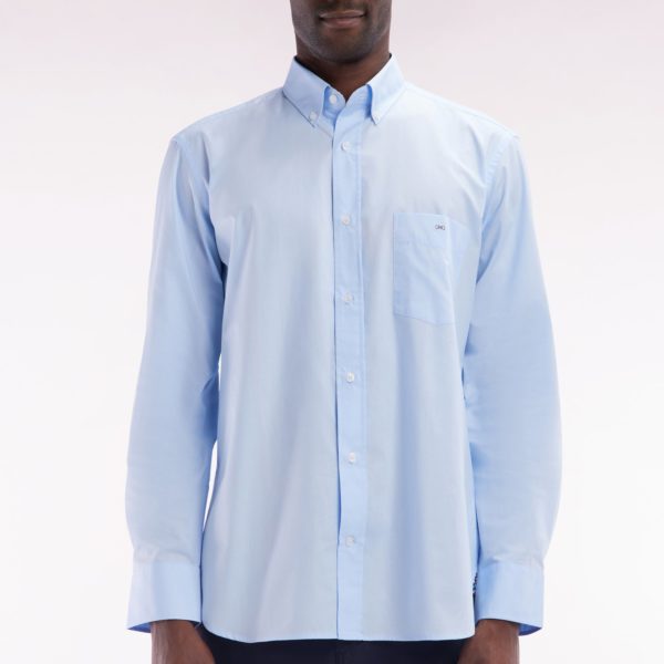 Chemise En Coton Ciel Coudière Coupe Droite Eden Park