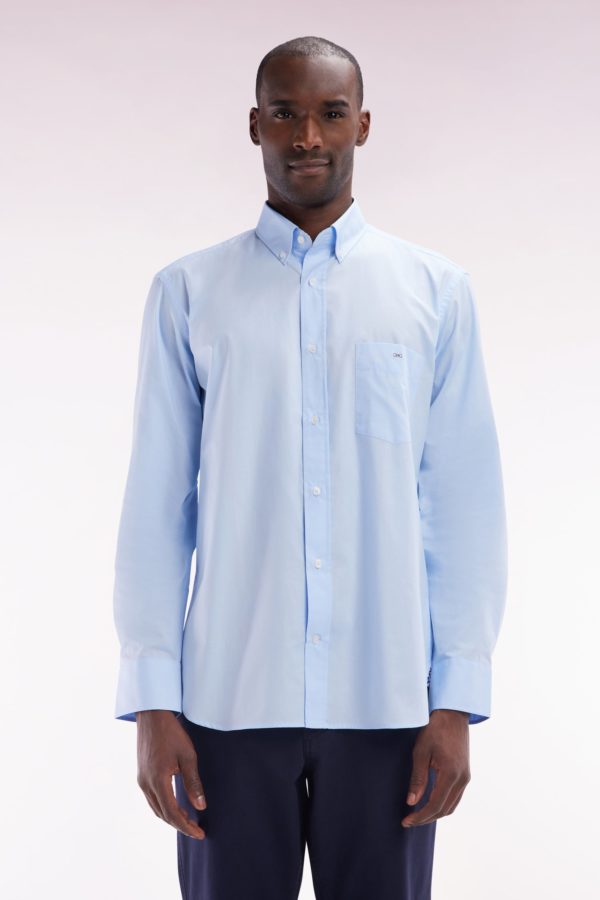 Chemise En Coton Ciel Coudière Coupe Droite Eden Park