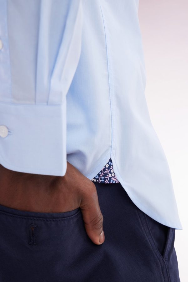 Chemise En Coton Ciel Coudière Coupe Droite Eden Park – Image 3