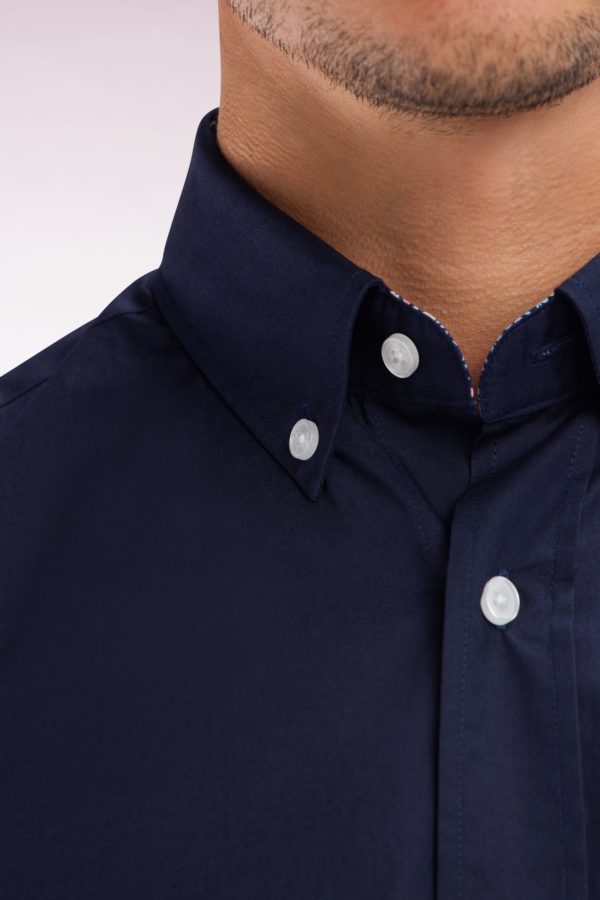 Chemise En Coton Marine Coudière Coupe Droite Eden Park – Image 4