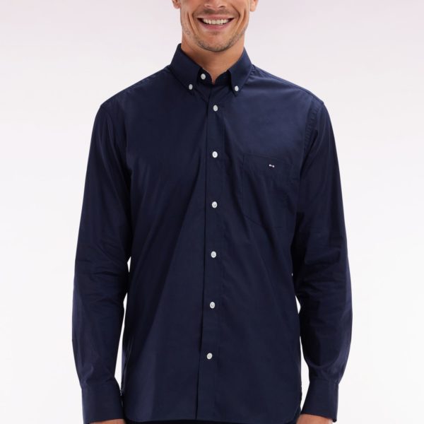Chemise En Coton Marine Coudière Coupe Droite Eden Park
