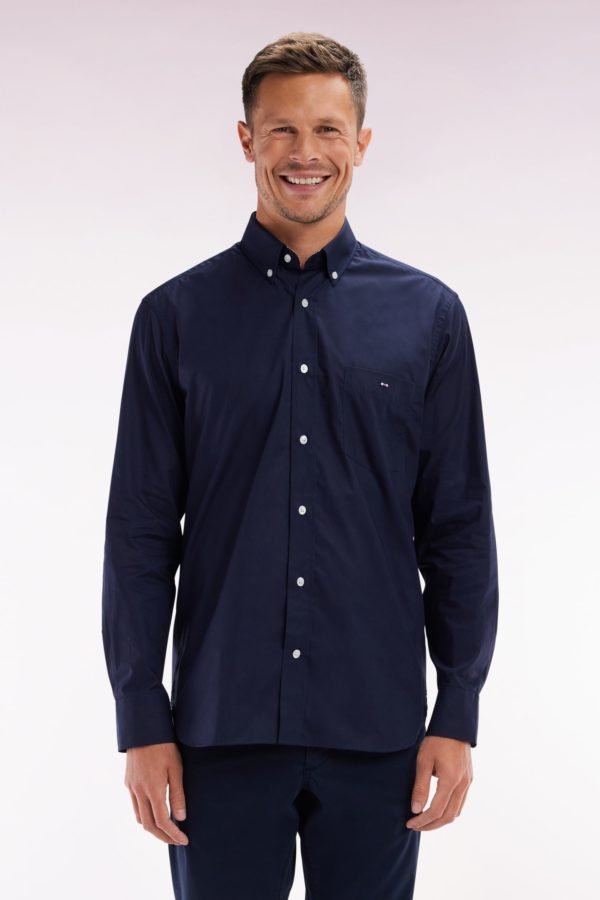 Chemise En Coton Marine Coudière Coupe Droite Eden Park