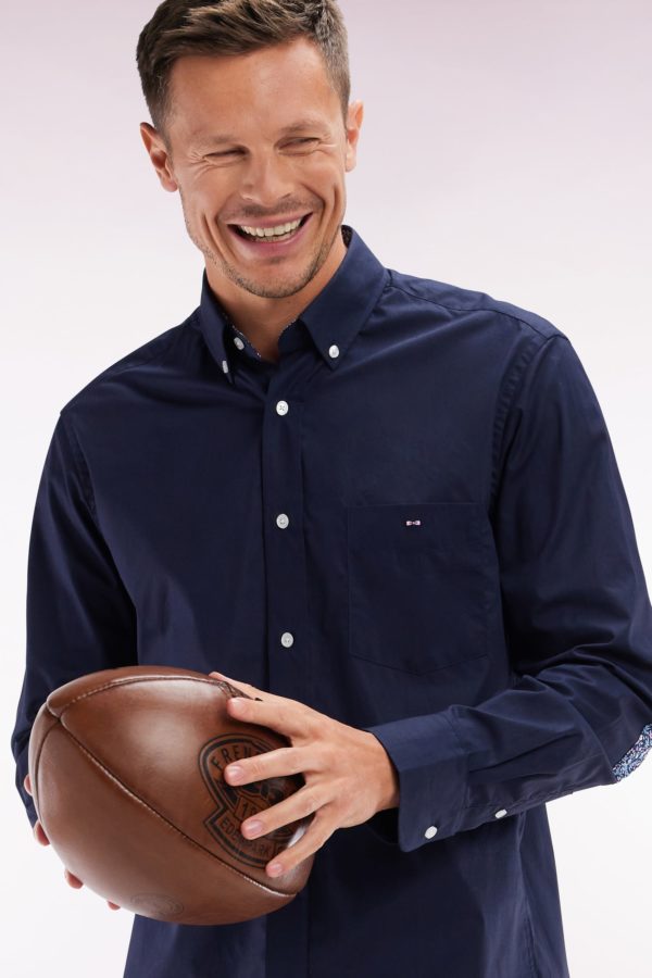 Chemise En Coton Marine Coudière Coupe Droite Eden Park – Image 2