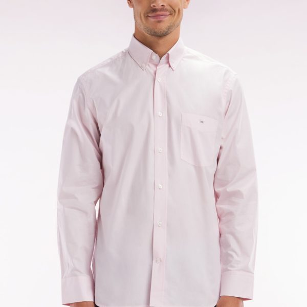 Chemise En Coton Rose Coudière Coupe Droite Eden Park