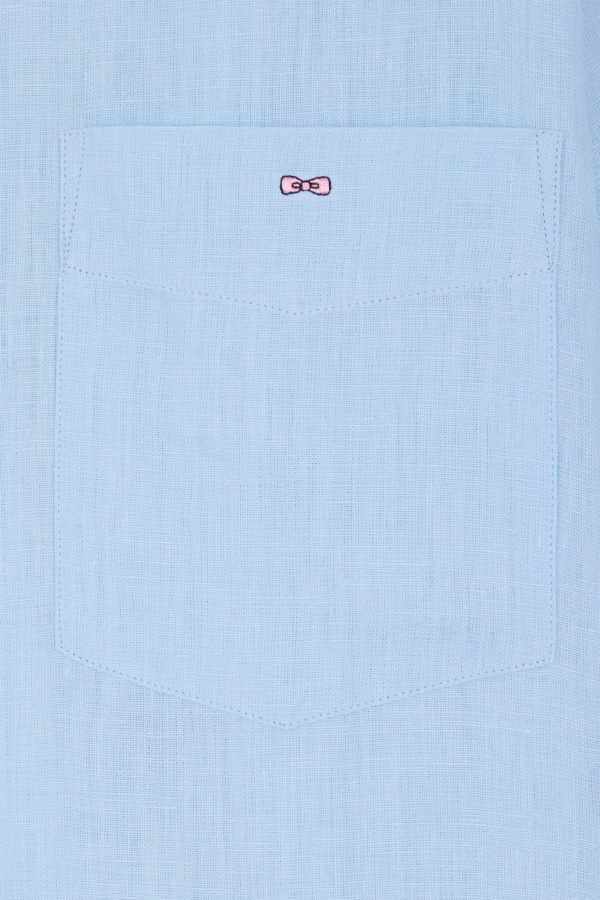 Chemise En Lin Ciel Unie Coupe Droite Eden Park – Image 5