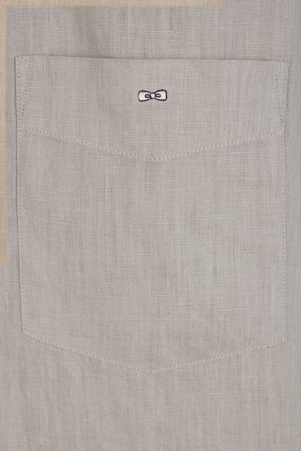 Chemise En Lin Gris Unie Coupe Droite Eden Park – Image 4