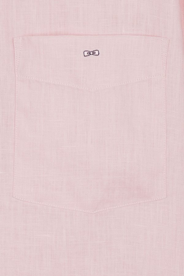 Chemise En Lin Rose Unie Coupe Droite Eden Park – Image 5