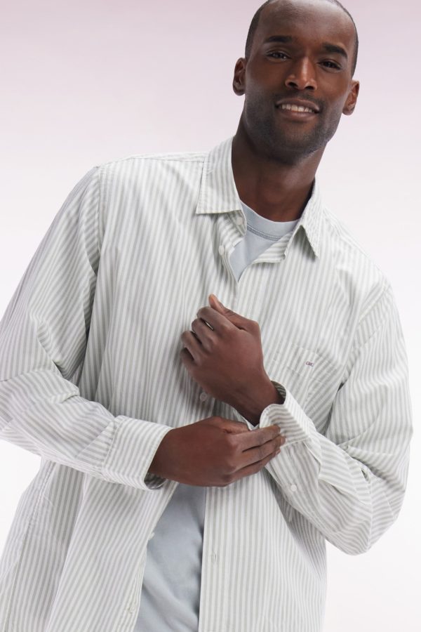 Chemise En Coton À Rayures Grises Coupe Droite Eden Park – Image 2