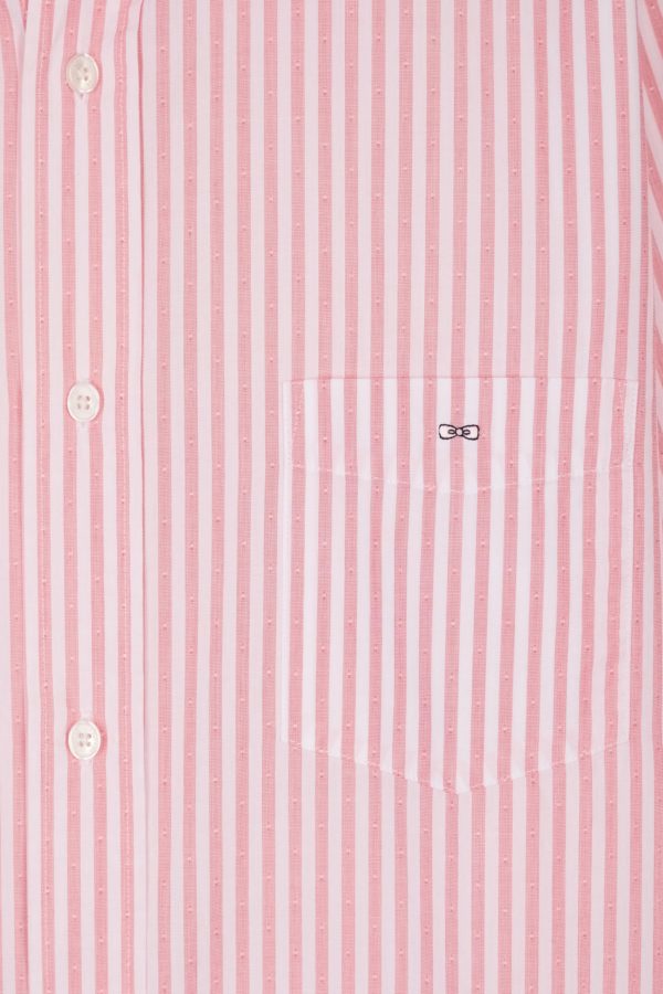Chemise En Coton À Rayures Roses Coupe Droite Eden Park – Image 5