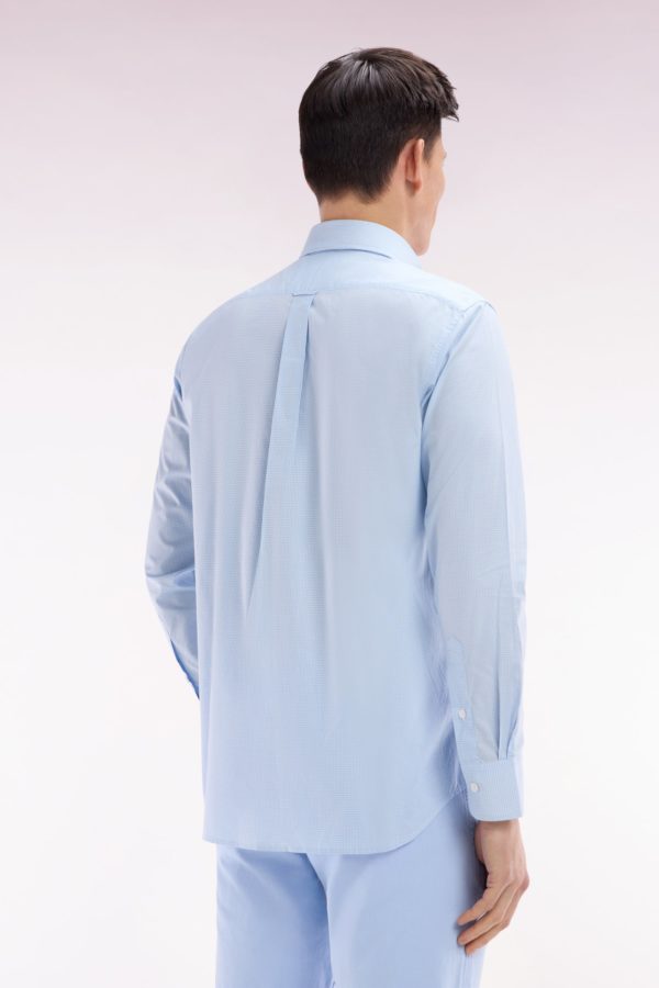 Chemise Imprimé Vichy En Coton Ciel Coupe Droite Eden Park – Image 3
