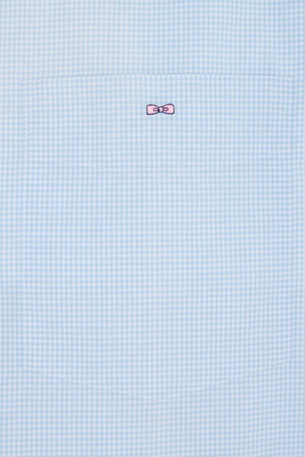 Chemise Imprimé Vichy En Coton Ciel Coupe Droite Eden Park – Image 5