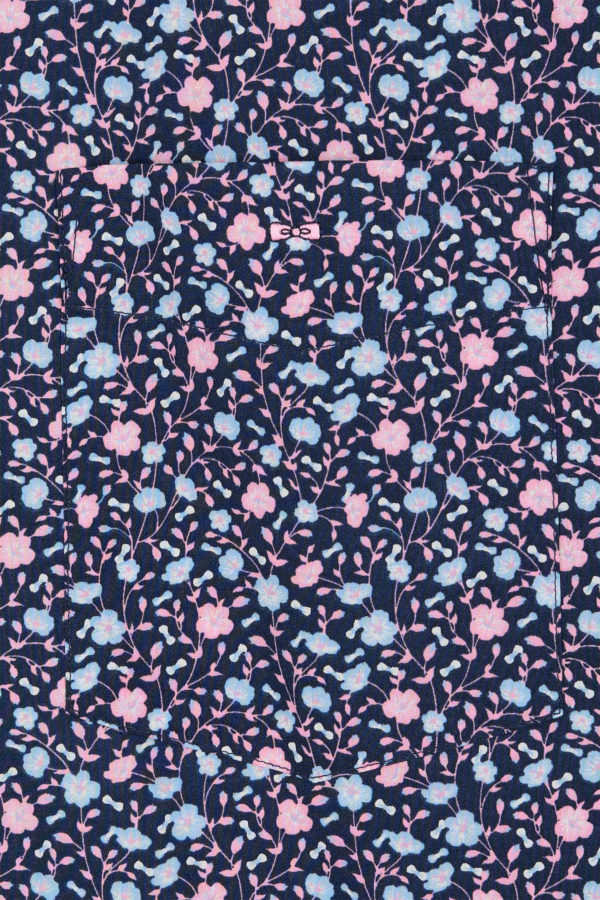 Chemise À Micromotifs En Coton Marine Coupe Droite Eden Park – Image 5
