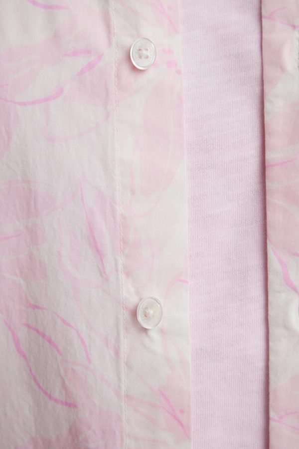 Chemise En Popeline De Coton Imprimé Nœud Papillon Rose Coupe Droite Eden Park – Image 4