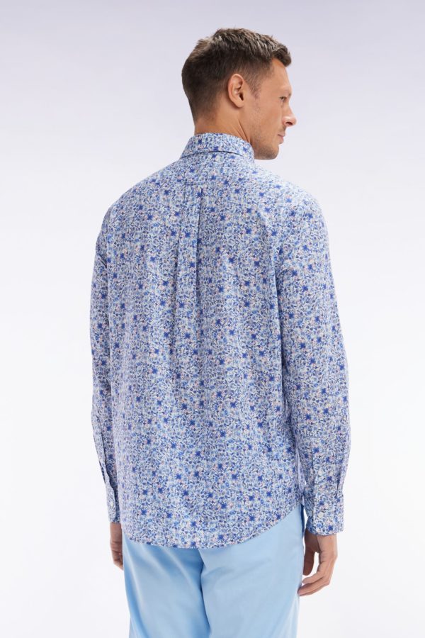 Chemise À Micromotifs En Coton Pima Ciel Coupe Droite Eden Park – Image 3