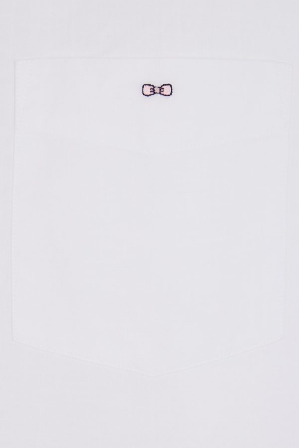 Chemise Unie À Poche Plaquée En Coton Blanc Eden Park – Image 5