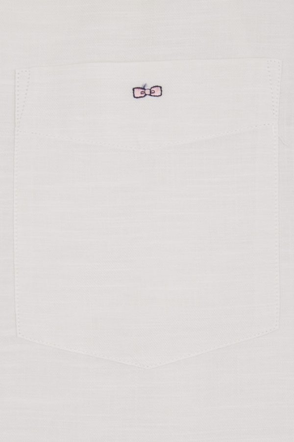 Chemise Unie À Poche Plaquée En Coton Beige Eden Park – Image 5