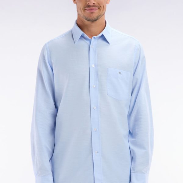 Chemise Unie À Poche Plaquée En Coton Ciel Eden Park