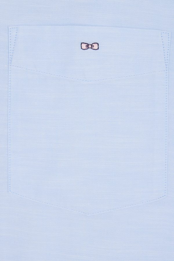 Chemise Unie À Poche Plaquée En Coton Ciel Eden Park – Image 5
