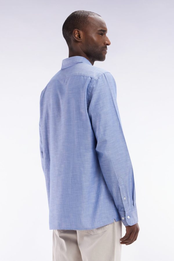 Chemise Unie À Poche Plaquée En Coton Gris Eden Park – Image 3