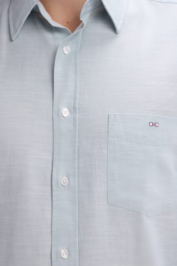Chemise Unie À Poche Plaquée En Coton Gris Foncé Eden Park – Image 4