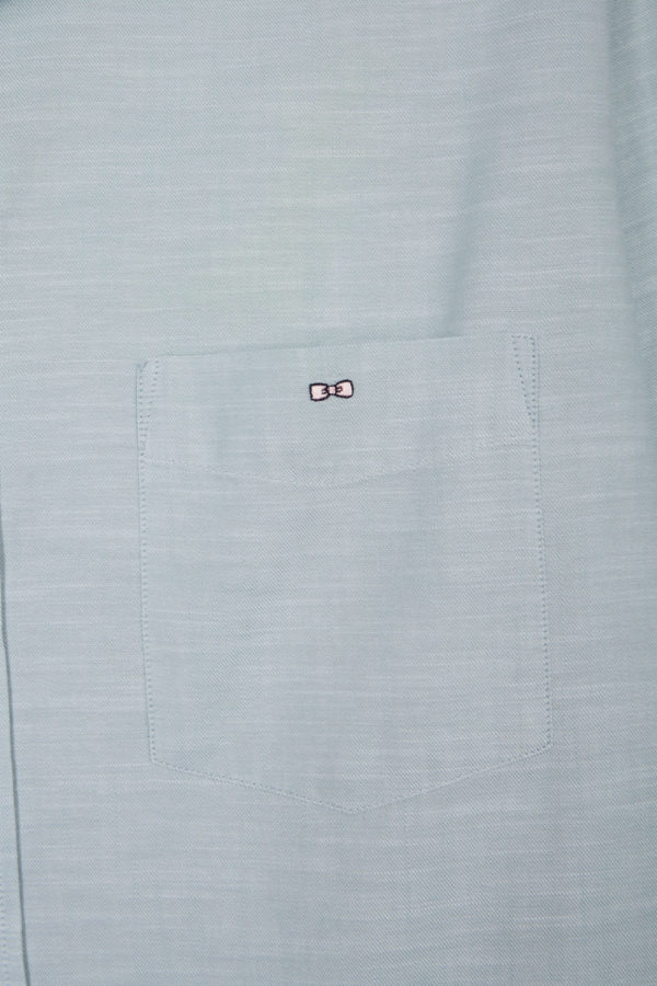 Chemise Unie À Poche Plaquée En Coton Gris Foncé Eden Park – Image 5