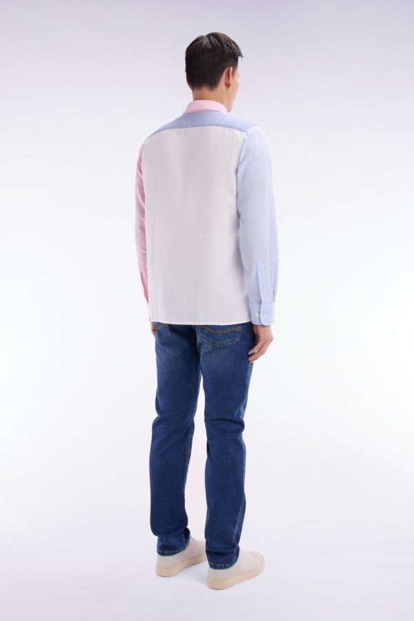 Chemise Colorblock Bleue Et Rose Coupe Droite Eden Park – Image 3